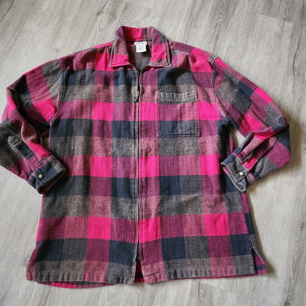 Urban crosswalks vintage plaid zipper jacket flannel
